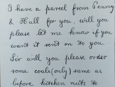 1913_Letter about coal from secretary to director